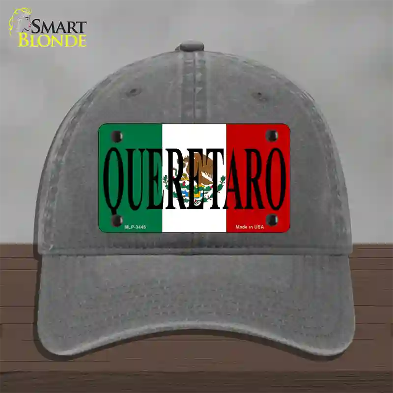 Queretaro Mexico Flag Novelty License Plate Hat Unconstructed Cotton / Charcoal