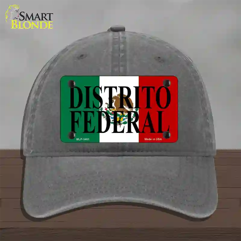 Distrito Federal Mexico Flag Novelty License Plate Hat Unconstructed Cotton / Charcoal