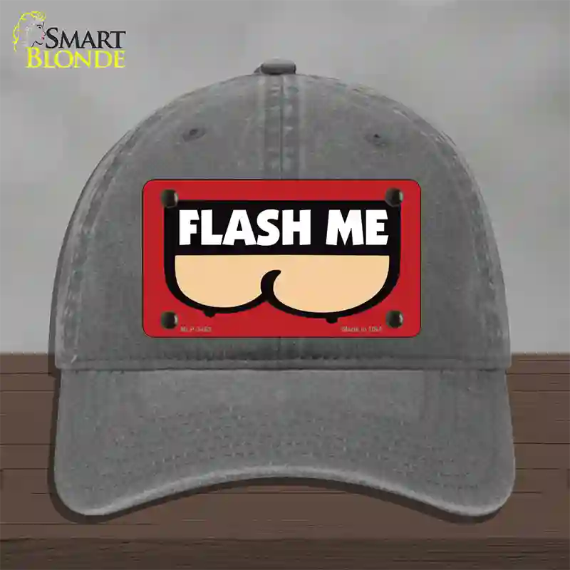 Flash Me Novelty License Plate Hat Unconstructed Cotton / Charcoal