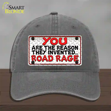 Invented Road Rage Novelty License Plate Hat Unconstructed Cotton / Charcoal