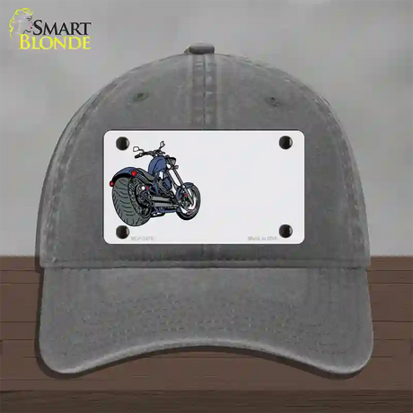 Motorcycle Offset Novelty License Plate Hat Unconstructed Cotton / Charcoal