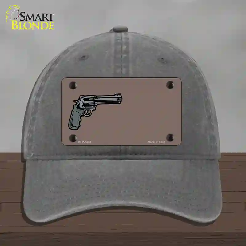 Gun Offset Customizable Novelty License Plate Hat Unconstructed Cotton / Charcoal