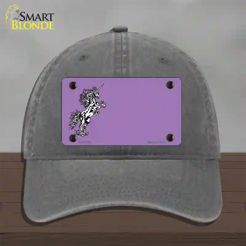 Unicorn Offset Novelty License Plate Hat Unconstructed Cotton / Charcoal