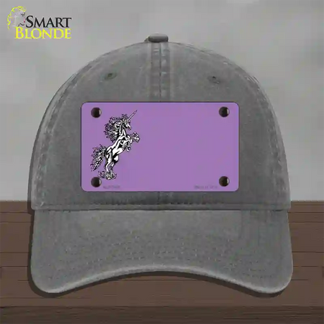 Unicorn Offset Novelty License Plate Hat Unconstructed Cotton / Charcoal