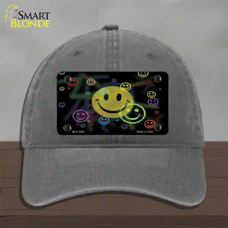 Smiley Novelty License Plate Hat Unconstructed Cotton / Charcoal