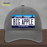 Big Apple New York Novelty License Plate Hat Unconstructed Cotton / Charcoal