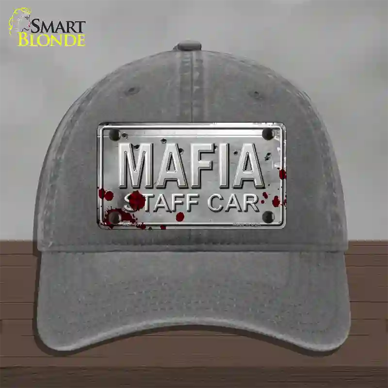 Mafia Staff Car Novelty License Plate Hat Unconstructed Cotton / Charcoal