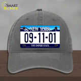 9 11 01 New York Novelty License Plate Hat Unconstructed Cotton / Charcoal