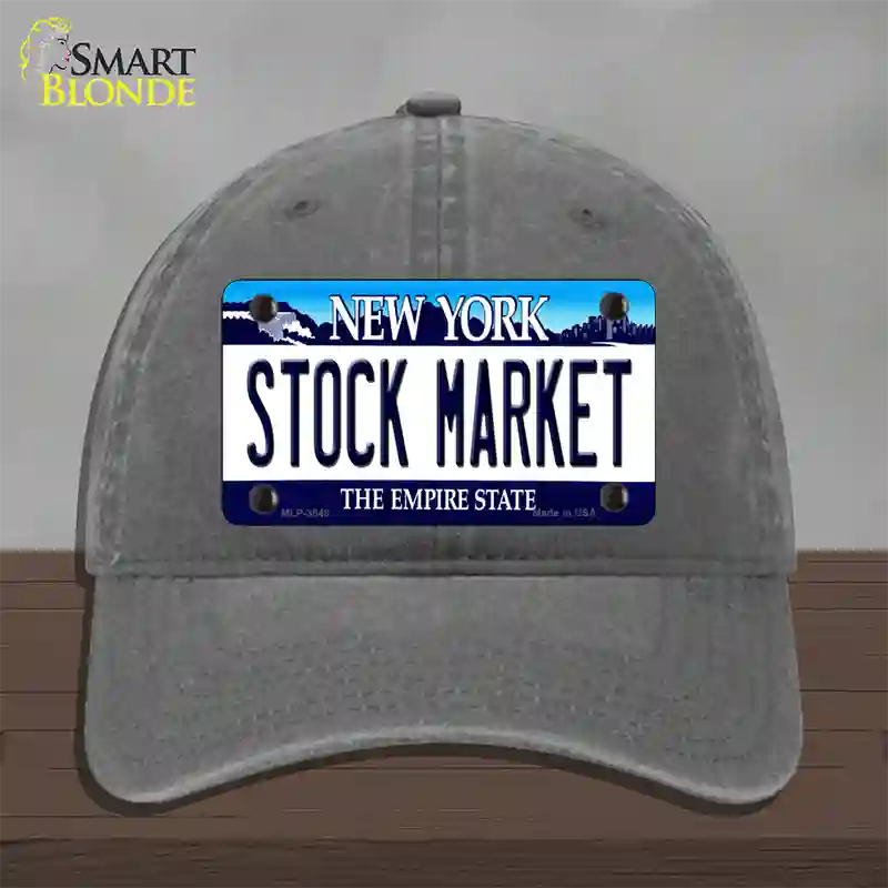 Stock Market New York Novelty License Plate Hat Unconstructed Cotton / Charcoal