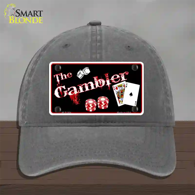 Gambler Novelty License Plate Hat Unconstructed Cotton / Charcoal