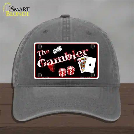 Gambler Novelty License Plate Hat Unconstructed Cotton / Charcoal