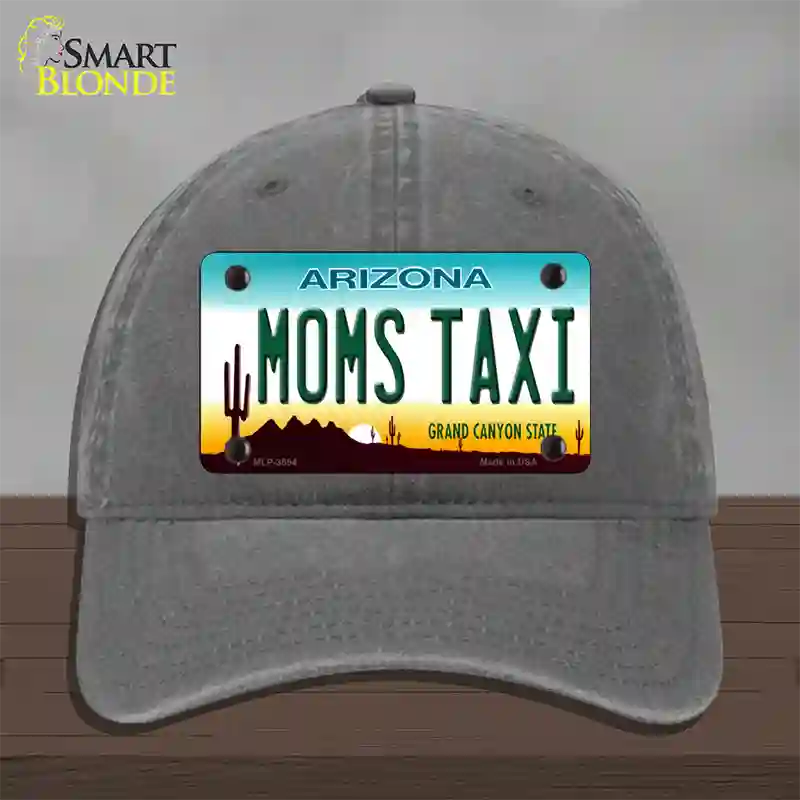 Moms Taxi Arizona Novelty License Plate Hat Unconstructed Cotton / Charcoal