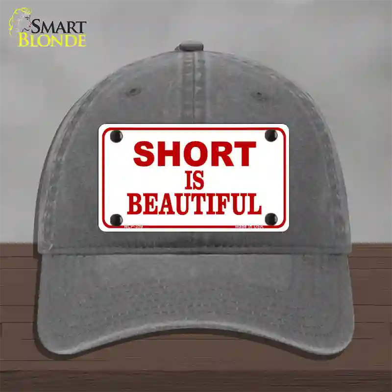 Short Is Beautiful Novelty License Plate Hat Unconstructed Cotton / Charcoal