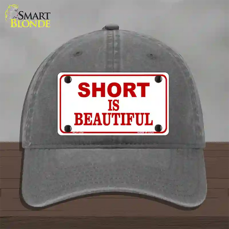 Short Is Beautiful Novelty License Plate Hat Unconstructed Cotton / Charcoal