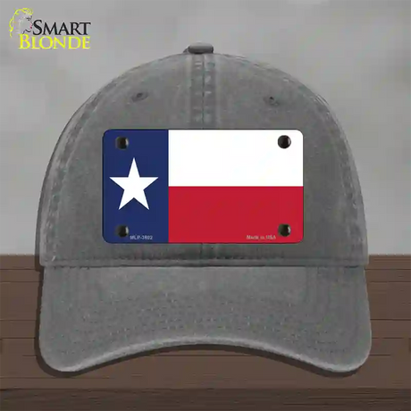 Texas State Flag Novelty License Plate Hat Unconstructed Cotton / Charcoal