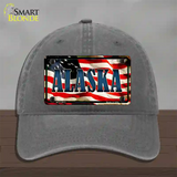 Alaska USA Novelty License Plate Hat Unconstructed Cotton / Charcoal