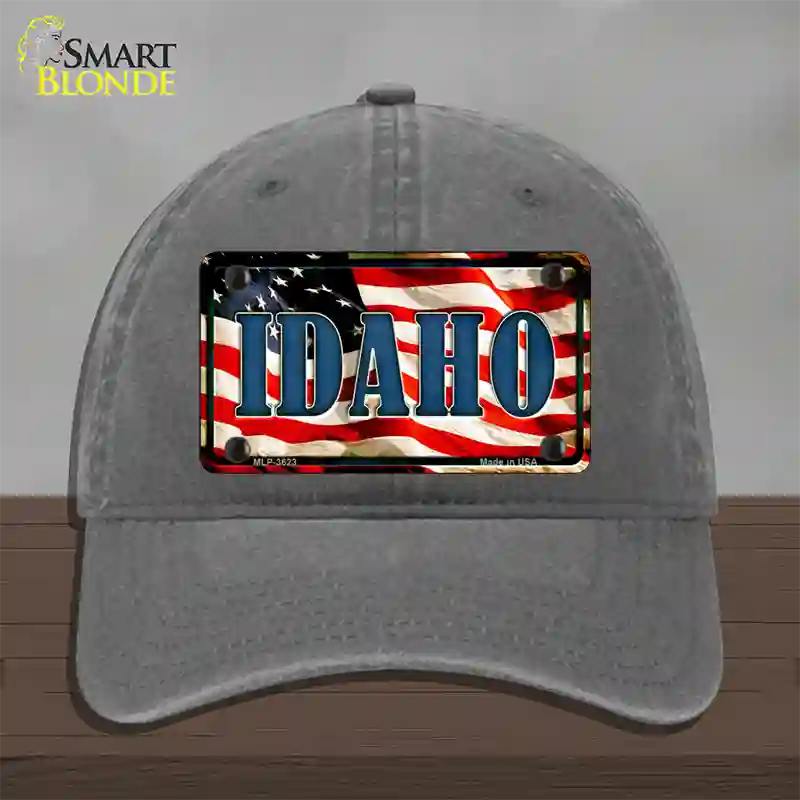 Idaho USA Novelty License Plate Hat Unconstructed Cotton / Charcoal