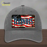 Illinois USA Novelty License Plate Hat Unconstructed Cotton / Charcoal