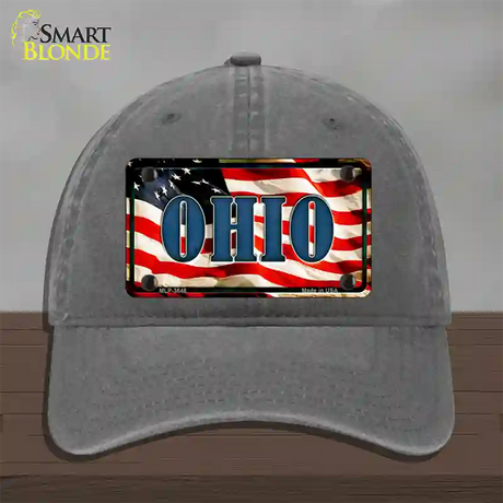 Ohio USA Novelty License Plate Hat Unconstructed Cotton / Charcoal