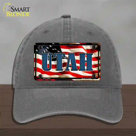 Utah USA Novelty License Plate Hat Unconstructed Cotton / Charcoal