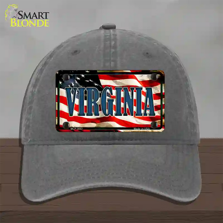 Virginia USA Novelty License Plate Hat Unconstructed Cotton / Charcoal