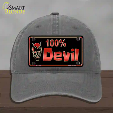 100% Devil Novelty License Plate Hat Unconstructed Cotton / Charcoal