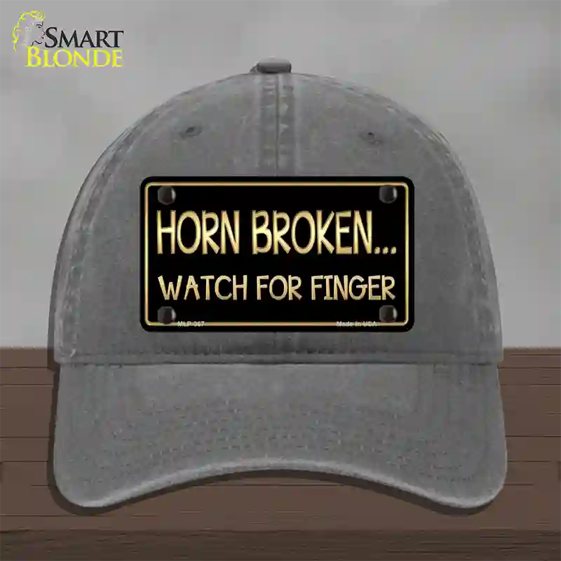 Horn Broken Watch For Finger Novelty License Plate Hat Unconstructed Cotton / Charcoal