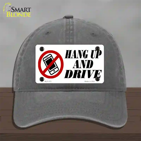 Hang Up And Drive Novelty License Plate Hat Unconstructed Cotton / Charcoal