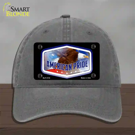 American Pride Novelty License Plate Hat Unconstructed Cotton / Charcoal