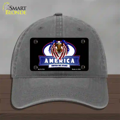 America United Novelty License Plate Hat Unconstructed Cotton / Charcoal