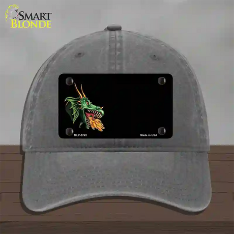 Dragon Offset Customizable Novelty License Plate Hat Unconstructed Cotton / Charcoal