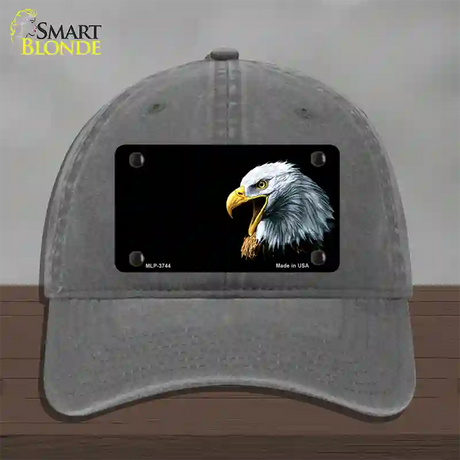 Bald Eagle Offset Novelty License Plate Hat Unconstructed Cotton / Charcoal