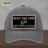 Keep the Fish Novelty License Plate Hat Unconstructed Cotton / Charcoal