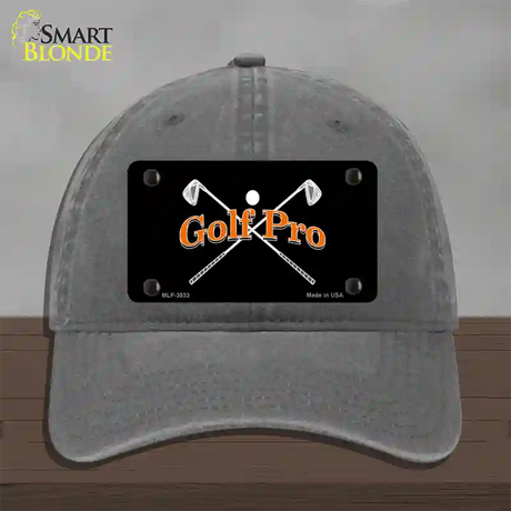 Golf Pro Novelty License Plate Hat Unconstructed Cotton / Charcoal