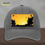 Southwest Orange Sunset Novelty License Plate Hat Unconstructed Cotton / Charcoal