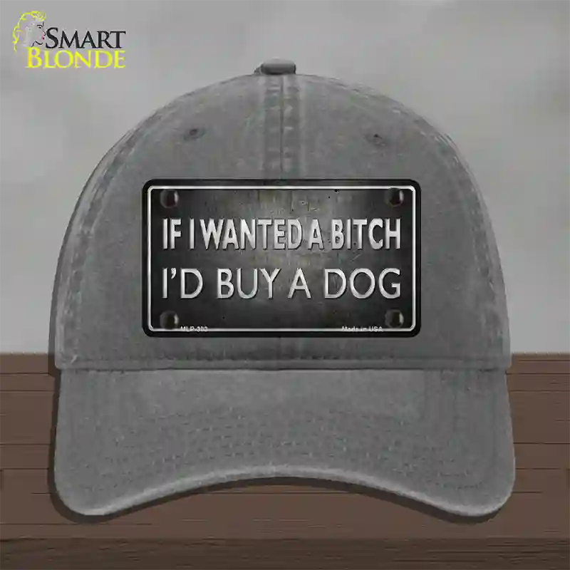 I Would Buy A Dog Novelty License Plate Hat Unconstructed Cotton / Charcoal