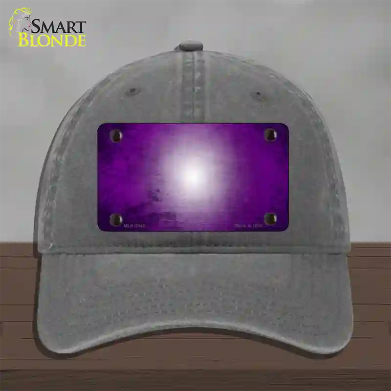 Purple White Fade Scratched Novelty License Plate Hat Unconstructed Cotton / Charcoal