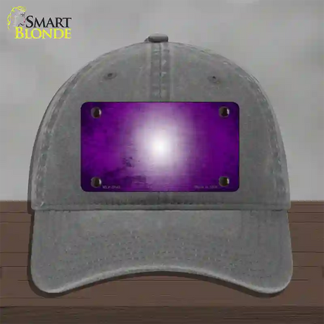 Purple White Fade Scratched Novelty License Plate Hat Unconstructed Cotton / Charcoal