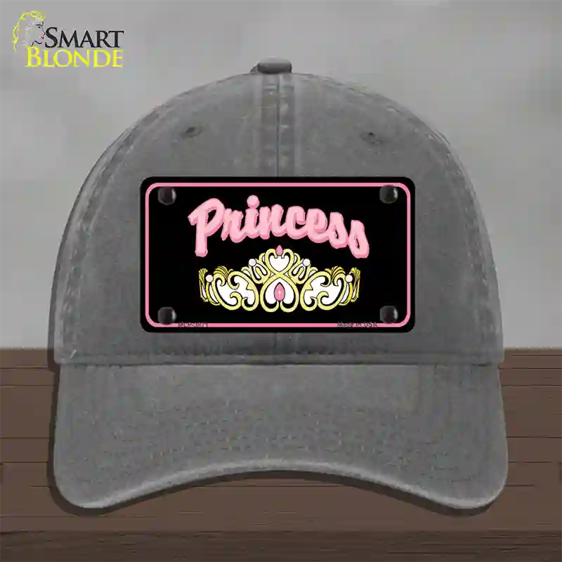 Princess Tiara Novelty License Plate Hat Unconstructed Cotton / Charcoal