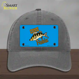 Gone Fishin Novelty License Plate Hat Unconstructed Cotton / Charcoal