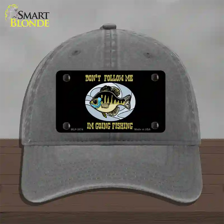 Dont Follow Me Novelty License Plate Hat Unconstructed Cotton / Charcoal