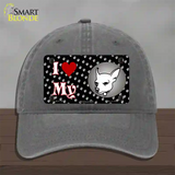 I Love My Chihuahua Novelty License Plate Hat Unconstructed Cotton / Charcoal