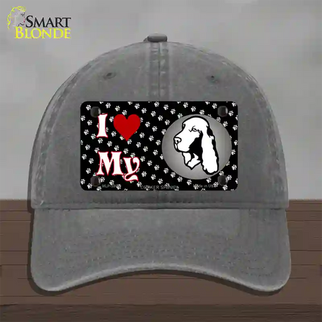 I Love My Cocker Spaniel Novelty License Plate Hat Unconstructed Cotton / Charcoal