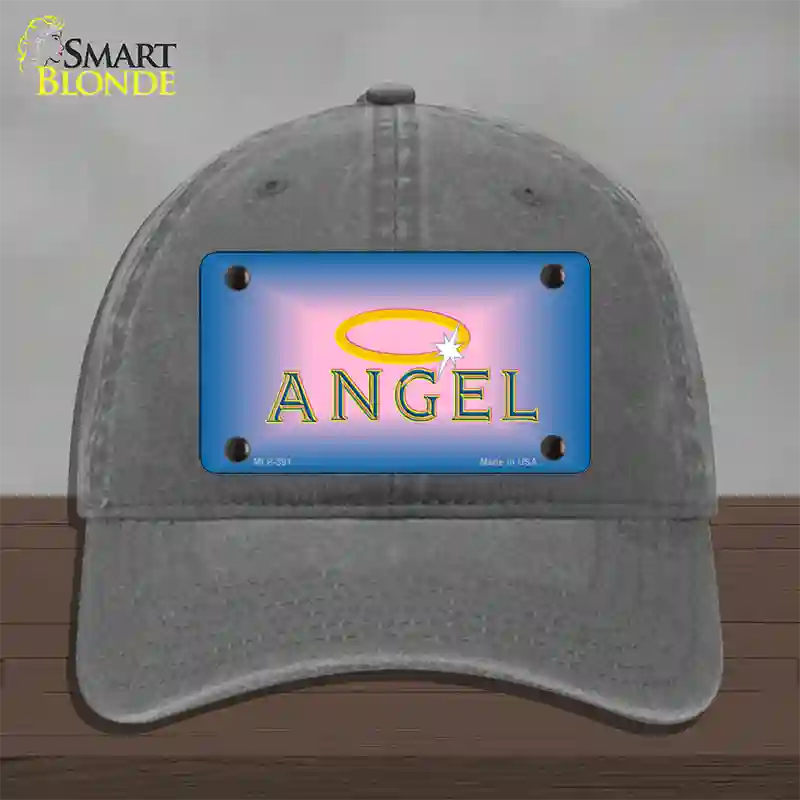 Angel Novelty License Plate Hat Unconstructed Cotton / Charcoal