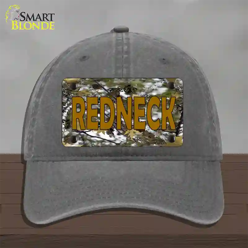 Redneck Camo Novelty License Plate Hat Unconstructed Cotton / Charcoal