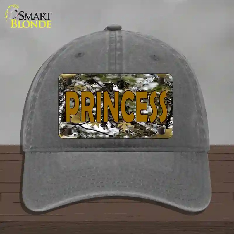 Princess Camouflage Novelty License Plate Hat Unconstructed Cotton / Charcoal