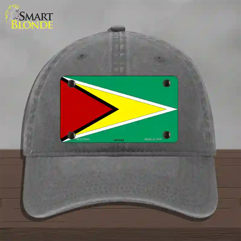 Guyana Flag Novelty License Plate Hat Unconstructed Cotton / Charcoal