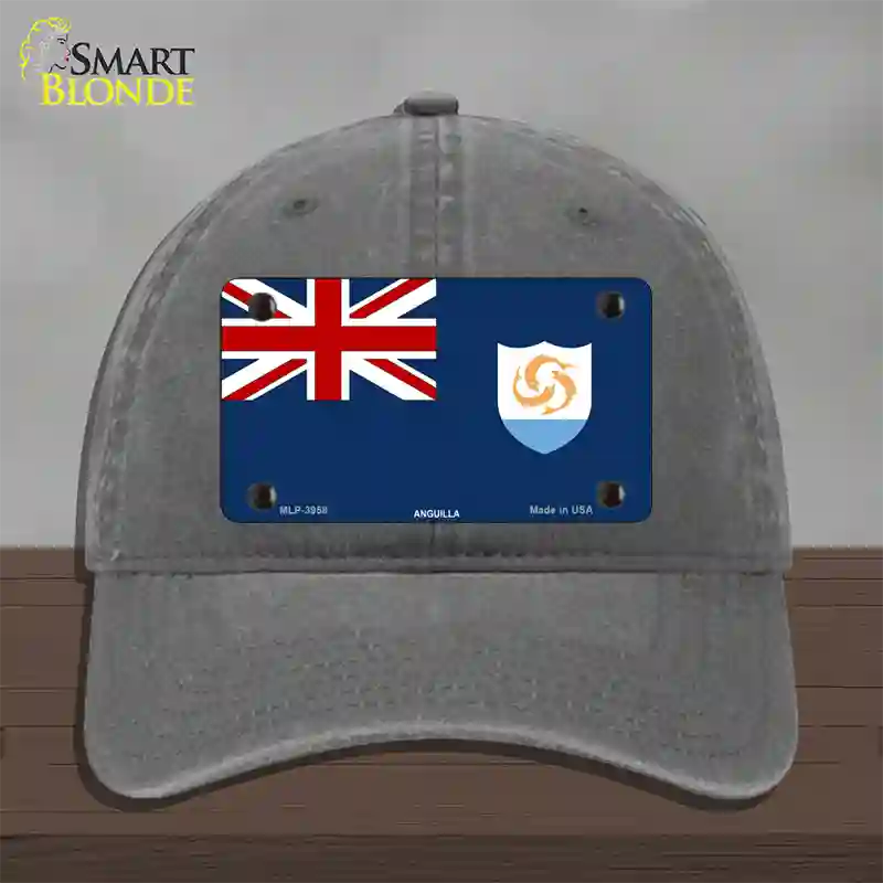 Anguilla Flag Novelty License Plate Hat Unconstructed Cotton / Charcoal