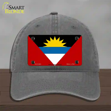 Antigua & Barbuda Flag Novelty License Plate Hat Unconstructed Cotton / Charcoal