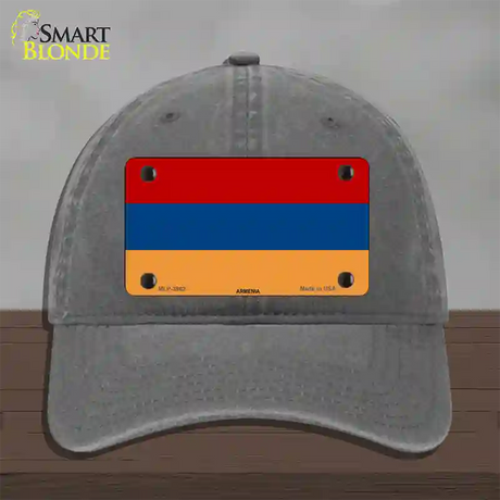 Armenia Flag Novelty License Plate Hat Unconstructed Cotton / Charcoal